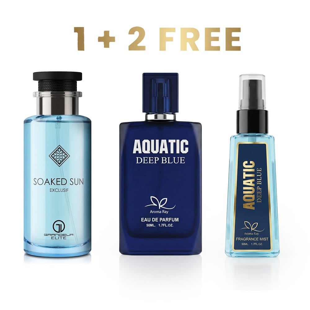 Grandeur Soaked Sun (100ml) | + Aquatic Deep Blue EDP + Fragrance Mist FREE