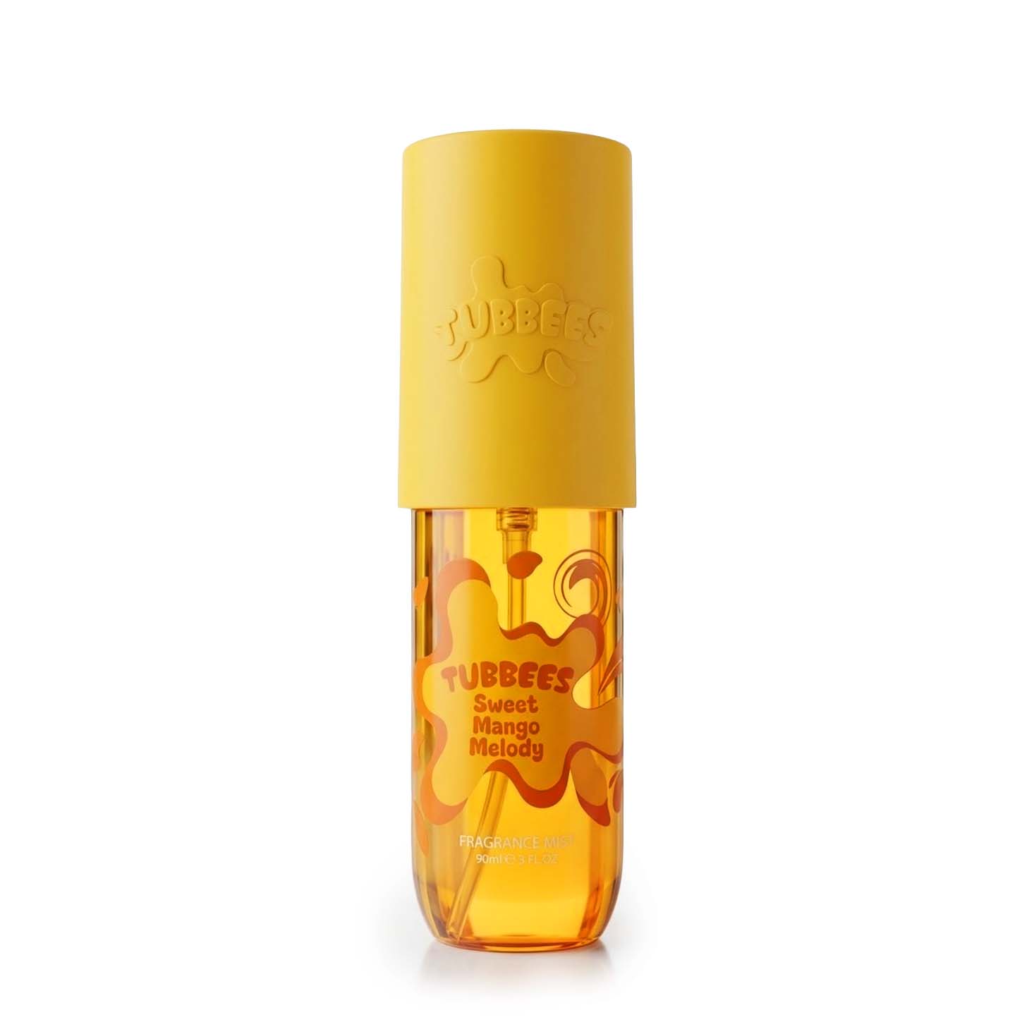 Tubbees Sweet Mango Melody fragrance mist 90ml е тропически ароматен спрей за тяло с нотки на манго, цитруси, жасмин и ванилия, наличен в AromaRay.bg.