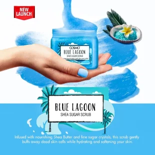 Cosmo Blue Lagoon захарен скраб за тяло с масло от шеа – AromaRay.bg