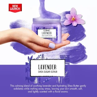 Cosmo захарен скраб за тяло с лавандула и ший масло – AromaRay.bg